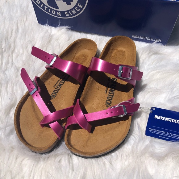 Birkenstock Shoes - Birkenstock Mayari metallic magenta sandal NWT